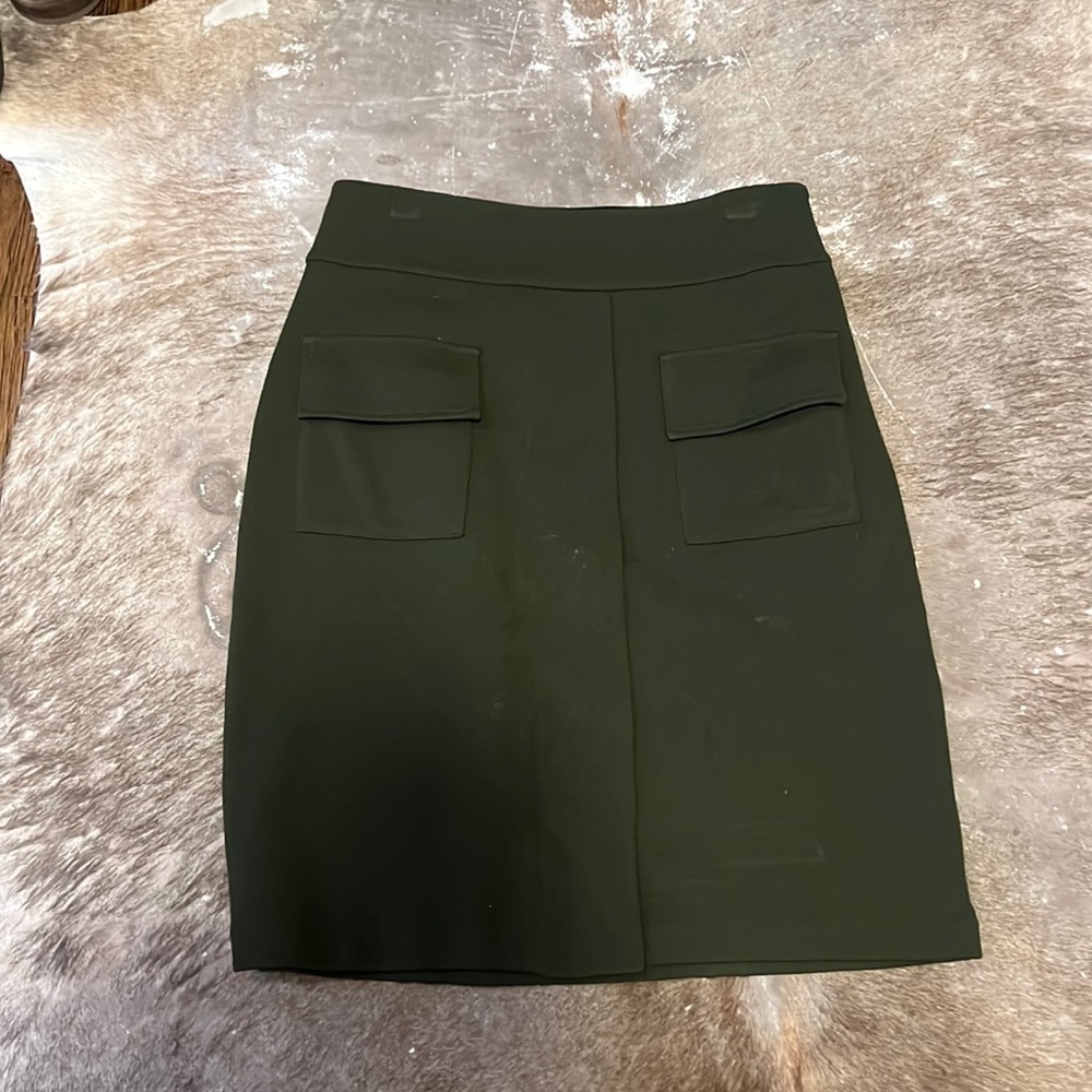 Vintage green DVF work skirt
